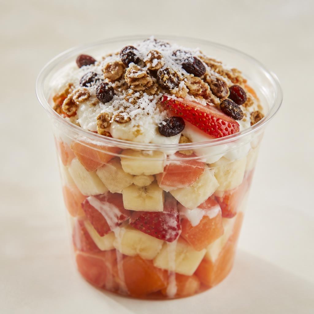 Bionico fruit cup with cream and granola
