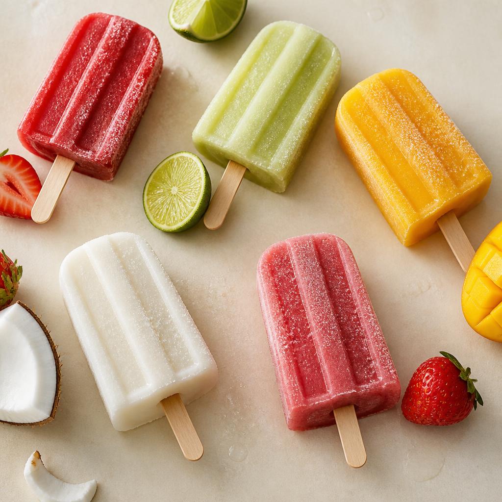 Assorted fruit and cream paletas