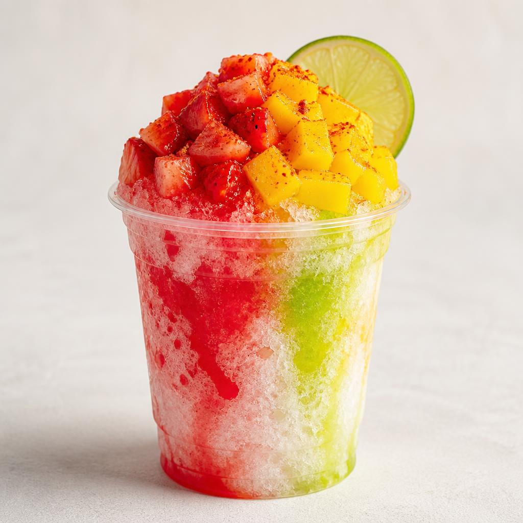Fruit raspado shaved ice cup